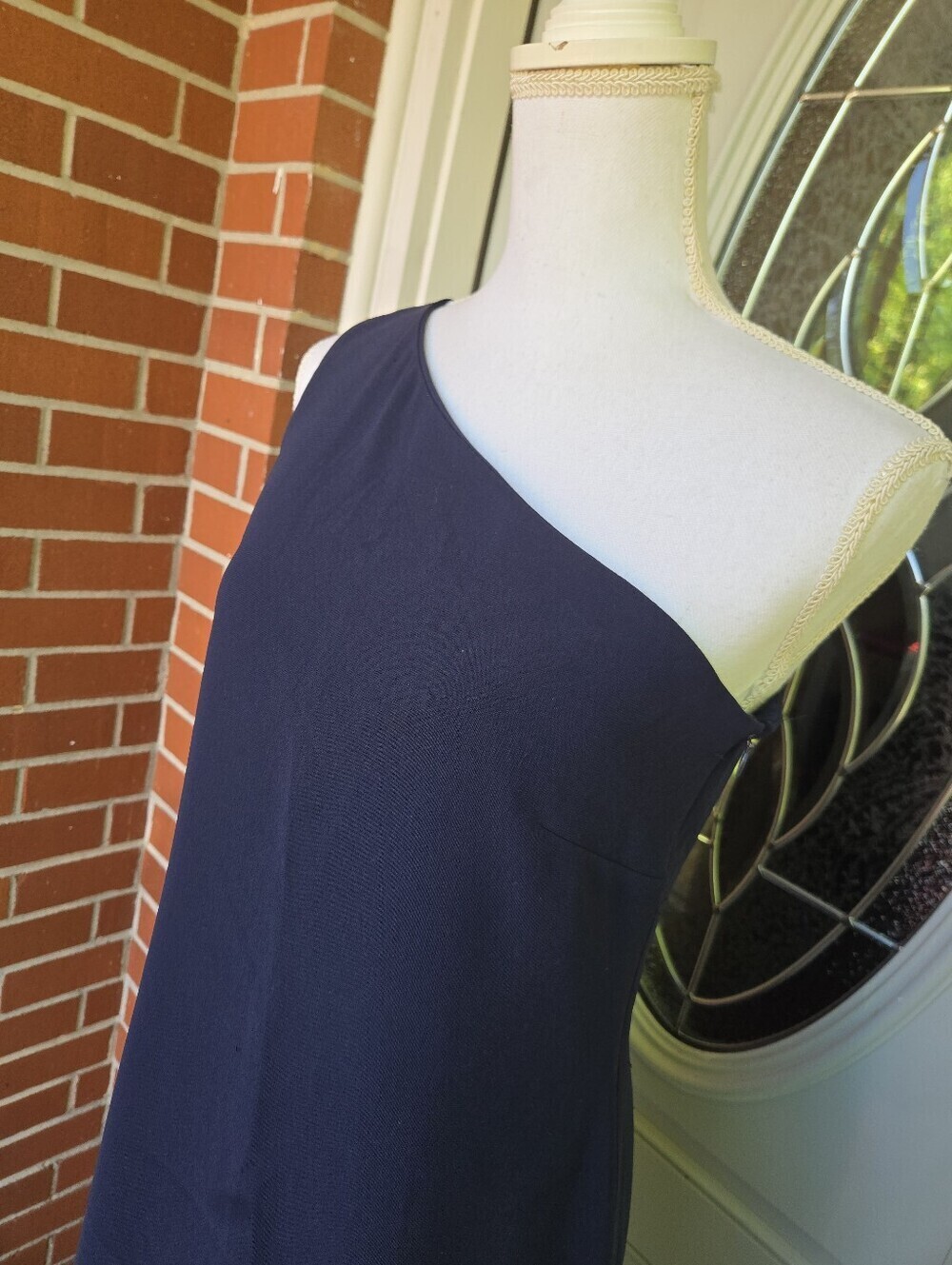 Lauren Ralph Lauren One Shoulder Dress Navy - Picture 2 of 5
